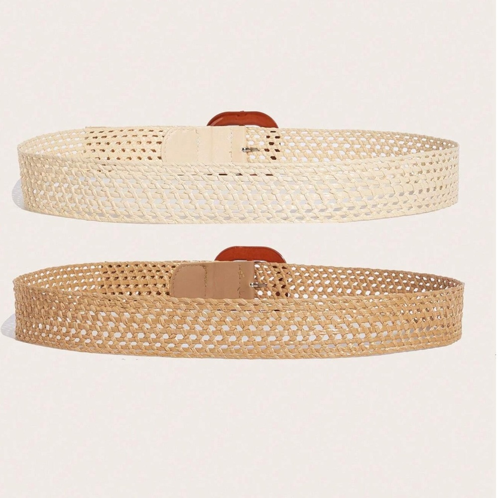 Boho Minimalist Straw Belt Set - Picture 3 of 4